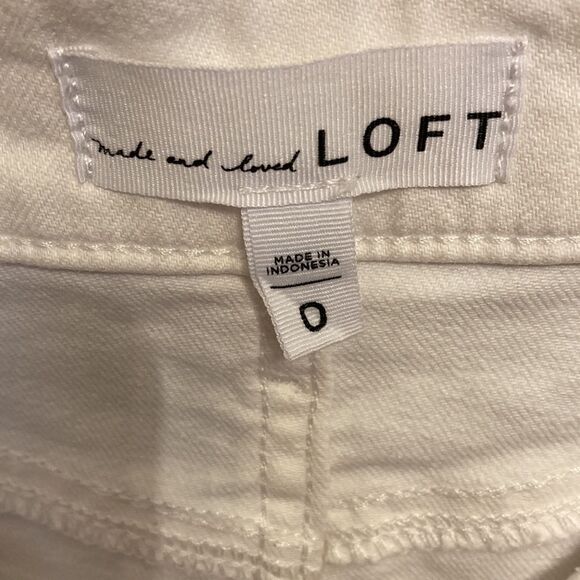 Loft White Denim Slit Front Skirt - Picture 7 of 12